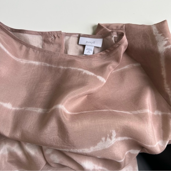 J. Jill Silk Blend Tie Dye Print Side Slit Lightweight Oversized Tunic - Picture 12 of 16